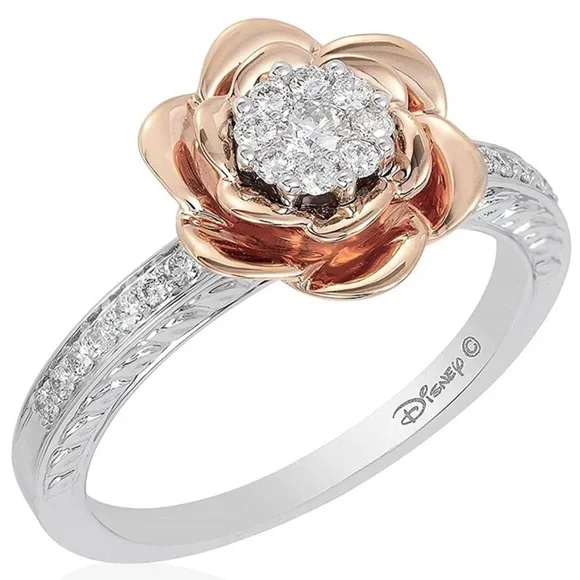 Rose Ring Zales Disney Collection Beauty And The Beast Belle Rose